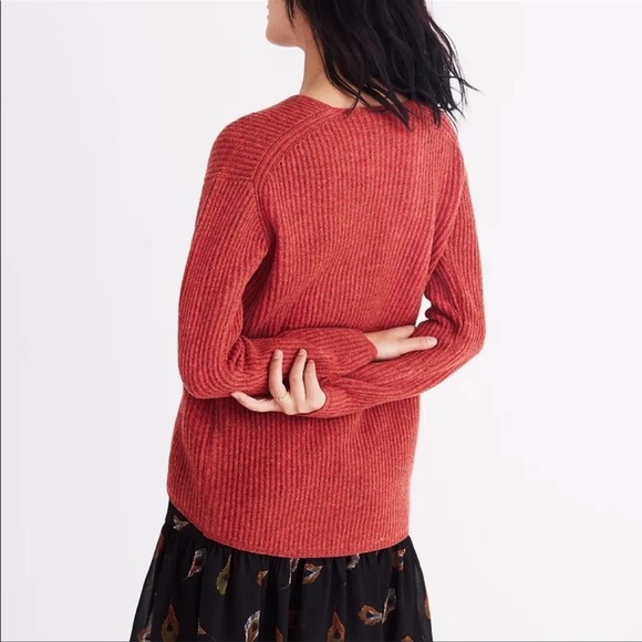 Madewell Woolside Merino Pullover Sweater in Fall Orange Size XL - Picture 2 of 13